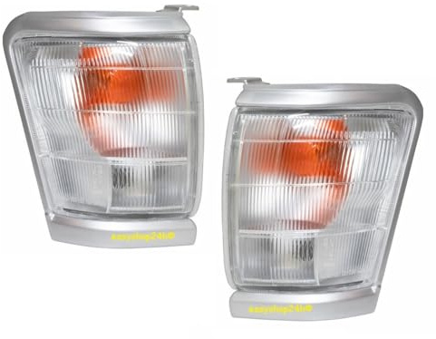 EASYSHOP24H Set 2 Fanale Fanalino Freccia Anteriore Destro Sinistro Per Hilux da 1998 a 2001 Luce di Posizione Indicatore Di Direzione Lampeggiatore Con Portalampade e Lampadine