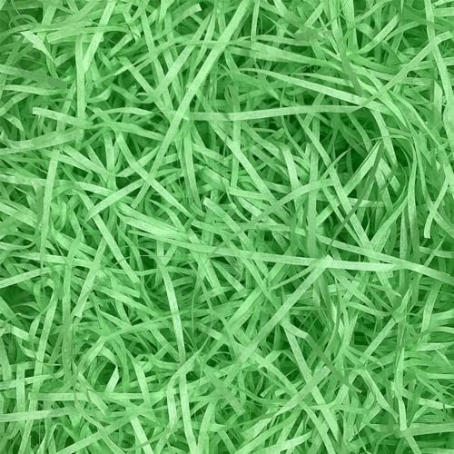 LKQBBSZ Relleno de cesta de pasto de Pascua de papel arrugado para regalo, cesta de papel arrugado (verde)