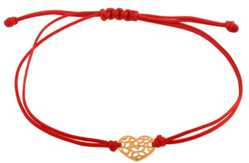 Rodium – 14 Karat (585) Frauen und Mädchen Schnur Armband mit Anhängern Gold