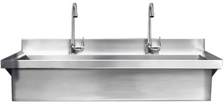 Lavello da Cucina Parete Lavabo di Utilità Commerciale a vasca singola con Rubinetto per garage Lavamani industriale in Acciaio Inox(100cm/39.3in)
