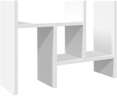vidaXL Organizer Scrivania Bianco 34,5x15,5x35,5 cm Legno Multistrato, portaoggetti da scrivania, organizzatore da scrivania, portaoggetti da tavolo