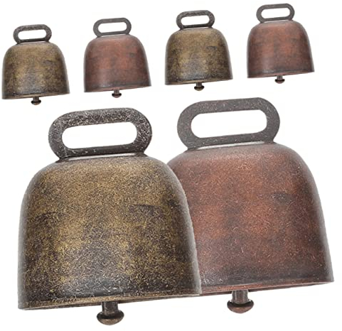 STOBAZA 6stücke Kupfer Tierglocken Laute Glocke Metall Glöckchen Haustierhalsband Glockenanhänger Viehglocken Schafglocke Für Dekoration Windspiele