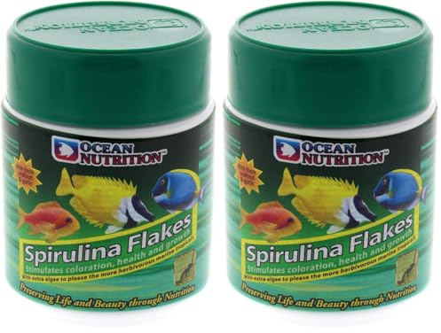 Spirulina-Flocken Fischfutter, 34 g (Packung mit 2)