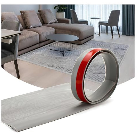 Übergangsprofil Höhenausgleich, 100/200/300cm Boden-Übergangsstreifen, PVC Höhenausgleichsprofil Abschlussprofil, Anpassungsprofil, Viele Farben Lieferbar(Gray,3 * 200cm/1.18 * 78.7in)