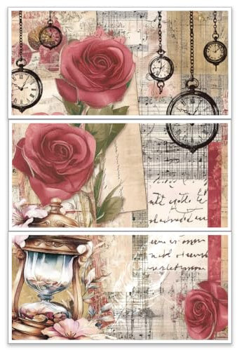 OLYCRAFT 3 pz/Set Love Letter Rub On Transfers per Mobili e Artigianato 15x30cm Adesivi per Trasferimento Mobili Rosa Clessidra Decalcomanie per Mobili Decorazione per Mobili in Legno Decorazione