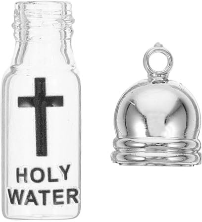 Cabilock Easter Holy Water Bottle Glass Cross Design Baptismal Accessory for Religious Decoration Refillable Purifying Water Bottle Ideal for Easter Celebrations