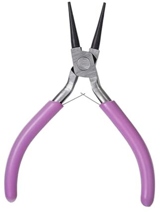 Pinze per fai da te in acciaio inox viola per la creazione di gioielli, pinze rotonde per gioielli, piccole pinze per fai da te, per la riparazione di gioielli, 12,5 cm