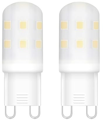 FYHART Lampadine LED G9, lampadine LED con attacco bipolare G9 da 2 W, 200 LM, CA 220 V-240 V, non dimmerabili [Classe energetica E] (Bianco caldo, 2 confezioni)