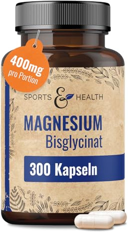 Magnesio Bisglicinato Cápsulas – 300 Cápsulas Altamente Dosificadas – Bisglicinato de Magnesio 400 mg por Porción Diaria – Vegano – Magnesium Glycinate