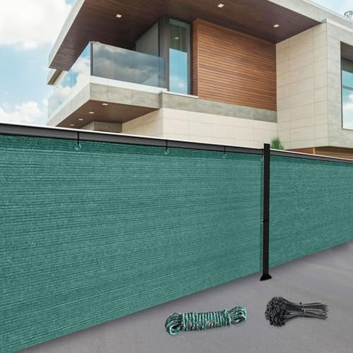 JAMHEXOU Garden Privacy Netting 1.5 x 10m, Privacy Fence Screening 90% HDPE Outdoor Shading Net, Fence Screening UV-Resistant Tear-Resistant Shading Net with Cable and String