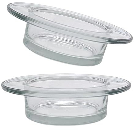 HDOYTXXM Paquete con 2 cuencos de repuesto para velas de cristal para aceites esenciales, para fusión, aromaterapias, difusor de platos de calefacción