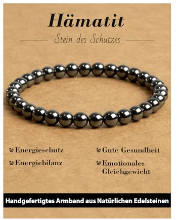 Landorilo Bracciale in Pietra Naturale da 6 mm, 31 Pietre Naturali | Adatto Uomo e Donna, Braccialetti Yoga Elastico Portafortuna, Idea Regalo Gioiello per Compleanno Anniversario Natale