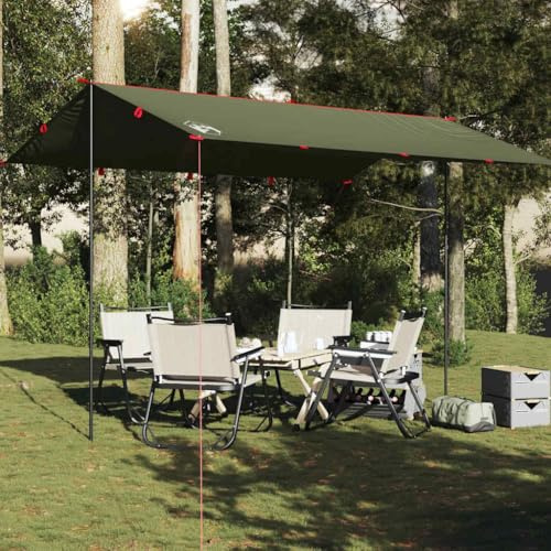 HaoChrymec Tarp Olivgrün mit Wasserdichtem Polyester, Multifunktionales Design, Ideal für Camping und Outdoor, Sonnenschutz, Zeltplane Wasserdicht, Camping Plane, 406 x 306 cm