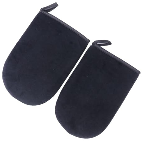 HOMSFOU Guantes Autobronceadores Negros 2 Unidades Aplicador de Autobronceador Reutilizables para Aplicación Uniforme sin Sol Cuidado Corporal Belleza Fácil y Rápido