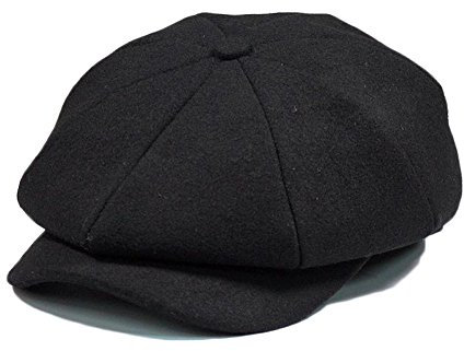 Anshili Klassische Newsboy Mütze Wollmischung Schirmmützen Unisex Schiebermütze Beret für Outdoor Aktivitäten (DE/NL/SE/PL, Numerisch, 58, 59, Schwarz)