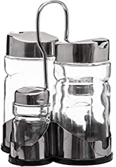 Secret de Gourmet - Set aceite vinagre pimienta sal vaso