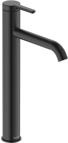 Duravit C.1 Waschtischarmatur, Größe XL (Auslauf Höhe 233 mm). Wasserhahn Bad in Schwarz Matt