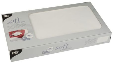 PAPSTAR 20 centrotavola in tessuto non tessuto Soft Selection 80 cm x 80 cm, colore bianco, riceverete 20 pezzi