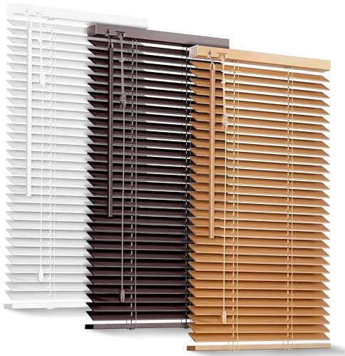 Sol Royal Store Venitien 140x160 cm JH3 – Store Venitien Bois à Lamelles Écologiques Aspect Chêne – Stores Vénitiens intérieurs pour Fenêtres et Portes