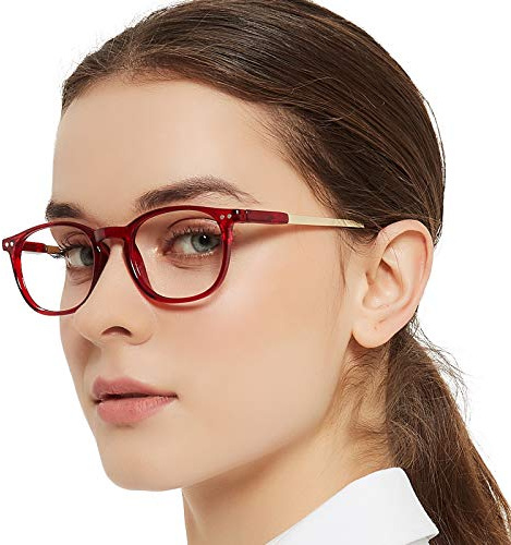 MARE AZZURO Round Reading Glasses Women Trendy Readers 0 1.00 1.25 1.50 1.75 2.00 2.25 2.50 2.75 3.00 3.50 4.00 5.00 6.00 (Red, 2.0)