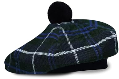 UMAM skotsk traditionell tam o' Shatner akryl ull tammy hatt platt hätta kilt många tartaner, Blå Douglas 005tcp, L