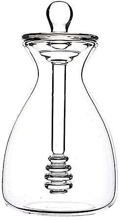 Dispensador de miel con dispensador de miel y tapa para miel, contenedor de miel antideslizante, transparente