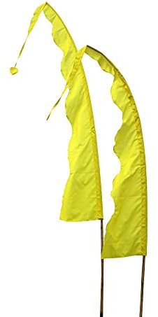 DEKOVALENZ - Balifahne WAVE, Stoff ohne Stange, versch. Farben+Längen, Fahnenlänge:3 Meter, Farbe:gelb