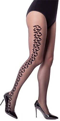NOQ Fancy strumpbyxor för kvinnor 20 denier sexiga strumpbyxor sensuella tunna strumpor med fot, matt genomskinlig, Flexy Nero, M