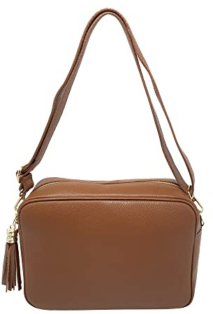 Tracolla Donna Borsa in Pelle Italiana Borsetta a Spalla (Cuoio)