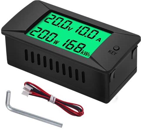 DollaTek PZEM-025 Pantalla de CC Voltímetro Digital Coche Amperímetro bidireccional Potencia Kwh Watt Meter 300V 100A Shunt Bulit-in
