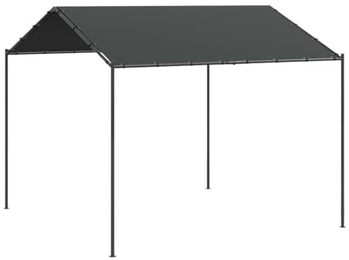 vidaXL Paviljong antracit 3x3 m stål och tyg, utomhustält, paviljonger, trädgårdspaviljonger, paviljong, trädgårdspaviljong, väderskydd, solskydd