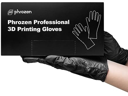 PHROZEN Lot de 100 Gants Jetables | Gants en Nitrile sans Latex, sans Poudre | Robustes, Résistants à la Déchirure et aux Produits Chimiques | Gants Idéaux pour l'Impression 3D | Noir (L)