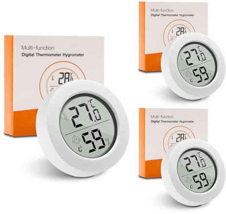Wepai Mini Igrometro Termometro Digitale,3PCS LCD Mini Igrometro Digitale Professionale,Monitor di Temperatura e umidità, Termometro da Interno per Serra, Stanza, Casa