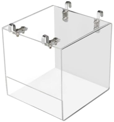 Hperu Vogelbadewanne Käfig Haustier Vogel Badehaus mit Metallhängehaken für Haustierpapageien Dusche transparent