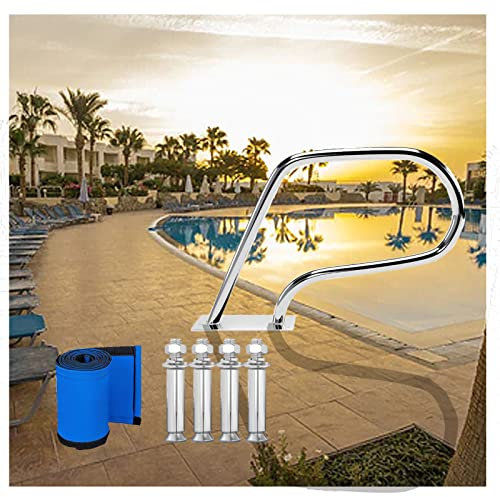 LaYiQimn Pool Rail Pool Handrails 22X30 inch Pool Rail 250Lbs Load Capacity Rustproof Pool Handrail Humanized Swimming Pool Handrail with Blue Grip Cover & Screws