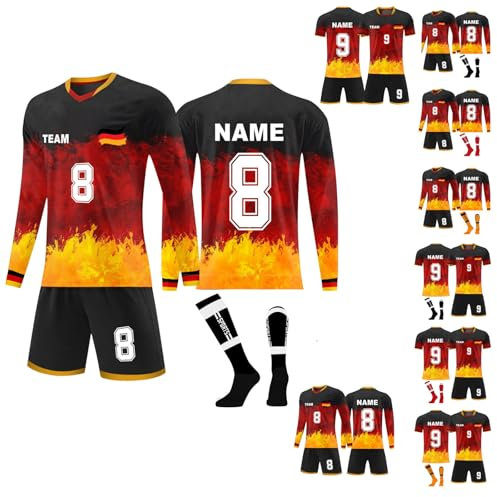 Generic Fußballtrikot Kinder Mit Eigenem Namen Personalisierte Fussball Trikot Leichte New Kids Kostüm Dart Trikot Für Herren Football Trikot(5-Black,11 Jahre)