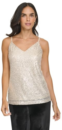 Calvin Klein Sleeveless High Neck Suiting Blouse Blusa de Vestir sin Mangas con Cuello Alto Mujer