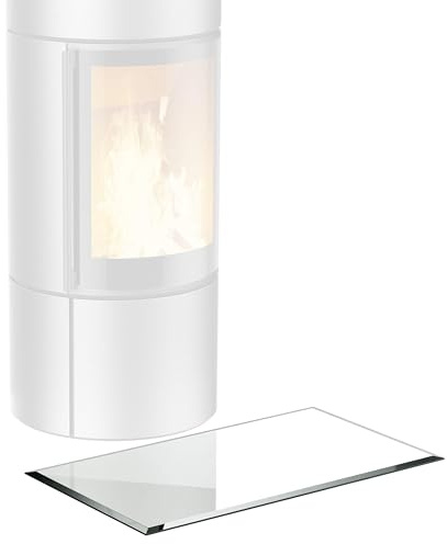 BIJON Glasplatte Rechteck für Kaminofen mit Dichtlippe | Glasbodenplatte - Funkenschutzplatte Glas mit Facettenschliff, Kaminglas Bodenplatte, Stärke 6mm 50x100 cm oder 100x50 cm