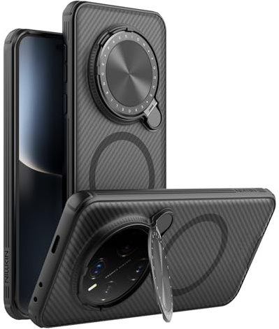 teroxa Coque pour Honor Magic 7 Pro, objectif d'appareil photo, protection de la vie privée, support pliable avec béquille, coque arrière en TPU compatible avec les coins MagSafe antichoc