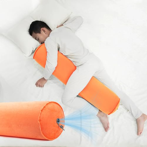 ONTYZZ Seitenschläferkissen Aufblasbar Körperkissen Erwachsene Kinder Kissen Seitenschläfer Komfortkissen für Umarmendes Schlafen Rücken Nacken Lagerungskissen 90 * 20CM