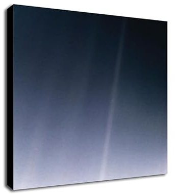 FAB Earth - Pale Blue Dot - NASA Voyager Art Print - Wrapped Framed Canvas Wall Art (12 x 12 inch / 30cm x 30 cm)