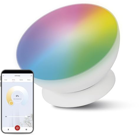EMOS - Smarte LED Ambientbeleuchtung mit App - Helligkeit max. 330 lm, RGB und CCT Farbwechsel - smarte indirekte Beleuchtung kompatibel mit App und Sprachassistenten - inkl. Netzkabel 1,5m - weiß