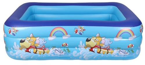 Piscine Gonflable,Piscine Gonflable 120x85x30CM,Piscine Gonflable Rectangulaire,Pataugeoire Gonflable,Pataugeoire Intérieur et Extérieur,Ne Convient Pas aux Enfants de Moins de 14 Ans
