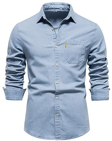 Giacca di Jeans Uomo, Giacca Uomo Primaverile, Denim Vintage Cotone Giacca da Abito Casual Slim Fit Blazer da Abito Formale Monopetto Suit Jacket Giubbino Jeans Giacca in Denim