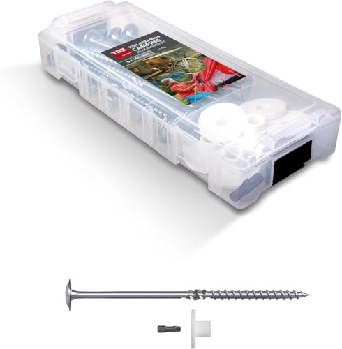 TOX L-BOXX Micro Camping Zeltschrauben-Set M 8x160 mm (10 STK.) + passende Unterlegscheiben und 1x Bit TX40, Sicherung von Zelten, bequemer Transport durch verklickbare L-BOXX, 21 TLG., 094901513