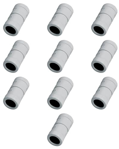 Confezione 10 Raccordi giunti dritti per collegamento tra tubi rigidi, diametro 20 mm, lunghezza 59mm, IP67 impermeabile, per esterno, PVC, manicotto, impianto elettrico fuori muro, grigio RAL7035