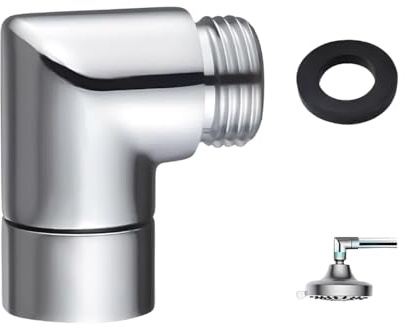 HMCEY Duschschlauch Adapter 90 Grad,Gelenkstück Duschkopf Winkelstück Verlängerung,Winkelstück für Handbrause,Regendusche Duschkopf Adapter,Brausekopf Dusche Gebogen,Shower Hose Adapters-Silber