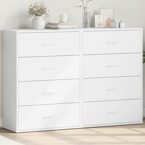 UTSRABFA Sideboards 2 STK. Weiß gartenschrank gartenschrank for Innenraum Wohnzimmer 60x31x84 cm Holzwerkstoff