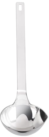 FEETER Oil Seperator Spoon, Stainless Steel Oil Filter Spoon Soup with Long Handle Oil Soup Cooking Strainer Filter Soup Ladle