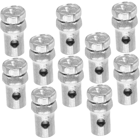 PLAFOPE 10pcs Throttle Cable Stop Clamps Repair Kit Powersports Parts for Go Kart Motorcycle Scooter Lawn Mower Atv Silver Impact-resistant with Enhanced Stability and Easy Control